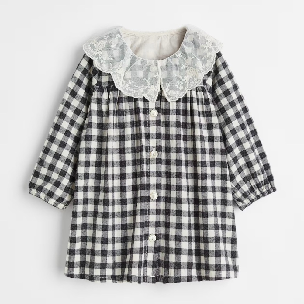 H&M Black and White Checkered Kids Dress